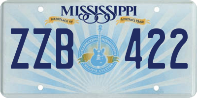 MS license plate ZZB422