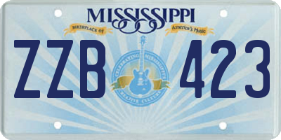 MS license plate ZZB423