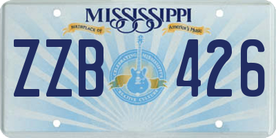 MS license plate ZZB426
