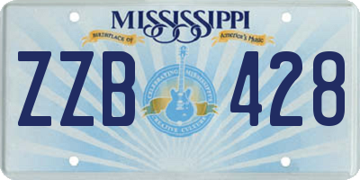MS license plate ZZB428