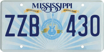MS license plate ZZB430