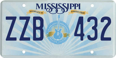 MS license plate ZZB432