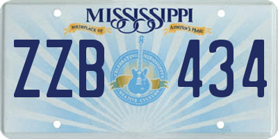 MS license plate ZZB434