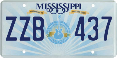 MS license plate ZZB437