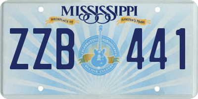 MS license plate ZZB441