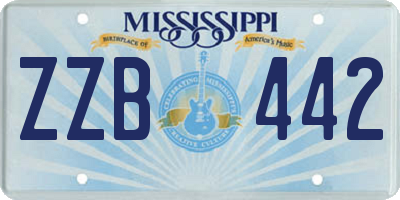 MS license plate ZZB442