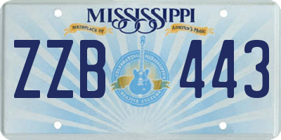 MS license plate ZZB443