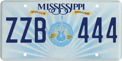 MS license plate ZZB444
