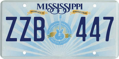 MS license plate ZZB447