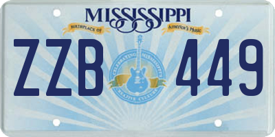MS license plate ZZB449