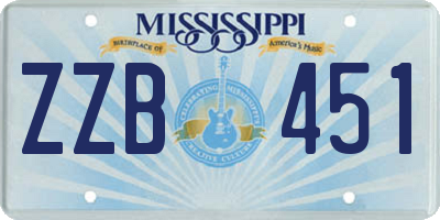 MS license plate ZZB451