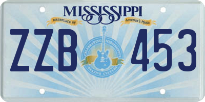 MS license plate ZZB453