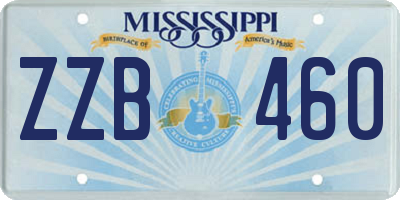 MS license plate ZZB460