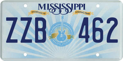MS license plate ZZB462
