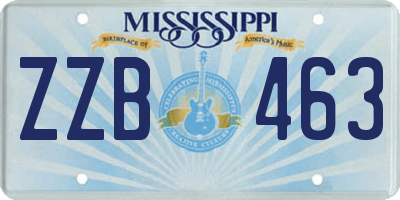 MS license plate ZZB463
