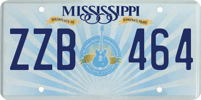MS license plate ZZB464