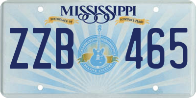 MS license plate ZZB465