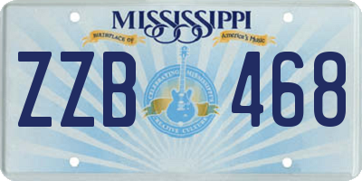 MS license plate ZZB468