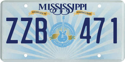 MS license plate ZZB471