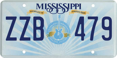 MS license plate ZZB479