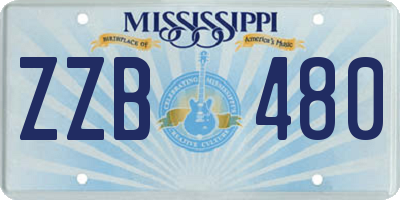 MS license plate ZZB480