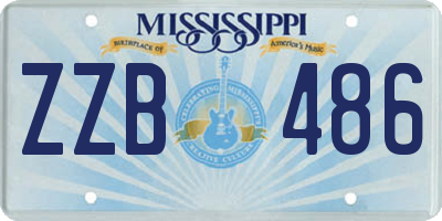 MS license plate ZZB486