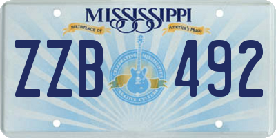 MS license plate ZZB492