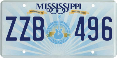 MS license plate ZZB496