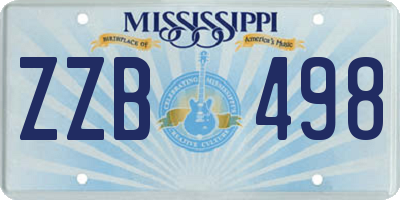 MS license plate ZZB498