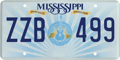MS license plate ZZB499