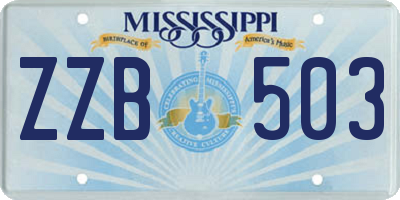 MS license plate ZZB503