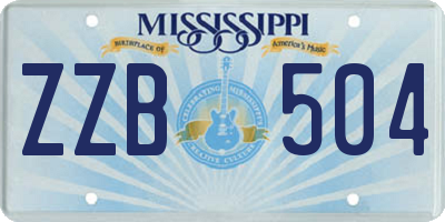 MS license plate ZZB504