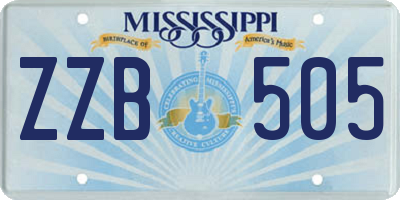 MS license plate ZZB505