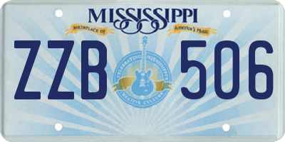 MS license plate ZZB506