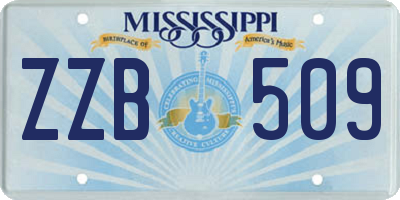 MS license plate ZZB509