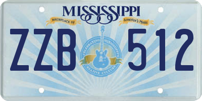 MS license plate ZZB512