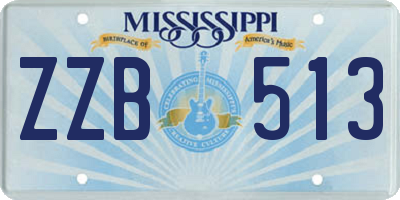 MS license plate ZZB513