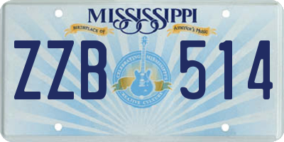 MS license plate ZZB514