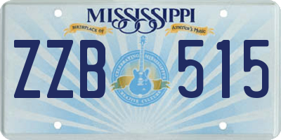 MS license plate ZZB515