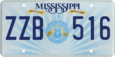 MS license plate ZZB516
