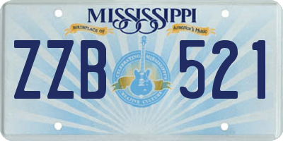 MS license plate ZZB521