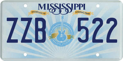 MS license plate ZZB522