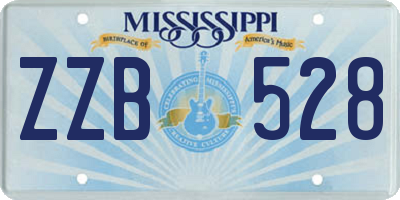 MS license plate ZZB528