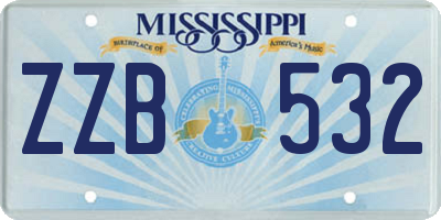 MS license plate ZZB532