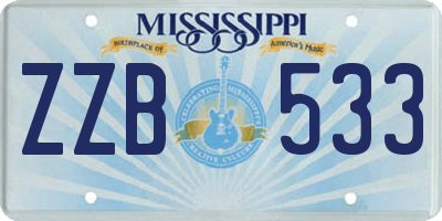 MS license plate ZZB533