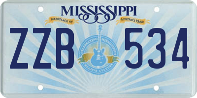 MS license plate ZZB534