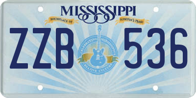 MS license plate ZZB536