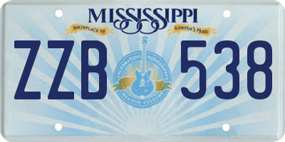 MS license plate ZZB538