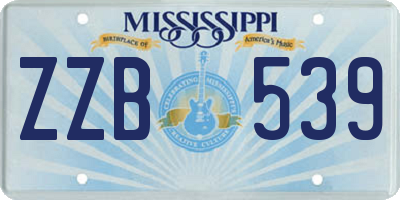 MS license plate ZZB539