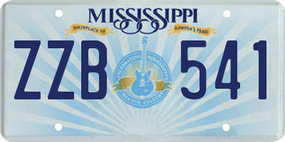 MS license plate ZZB541